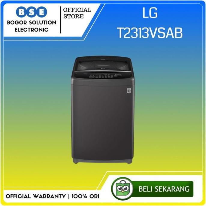 Mesin Cuci Warna Hitam Top Loading 13Kg // LG 13 Kg T2313VSAB Inverter