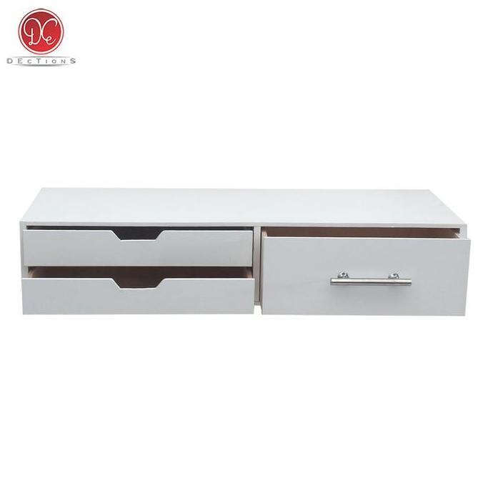 BEST SELLER - Dections Rak Dinding Ambalan 3 Laci 80x30cm Kotak Rias Makeup dengan Handle Minimalis
