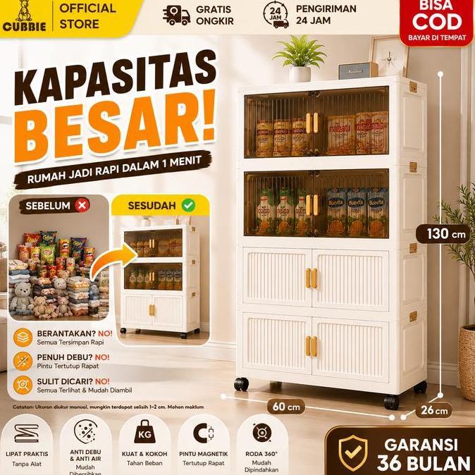 BIG SALE - CUbbie Lemari Plastik Susun 60cm 3-5 lapisan Tebal Rak Susun KapasitasBesar Mudah Pasang 