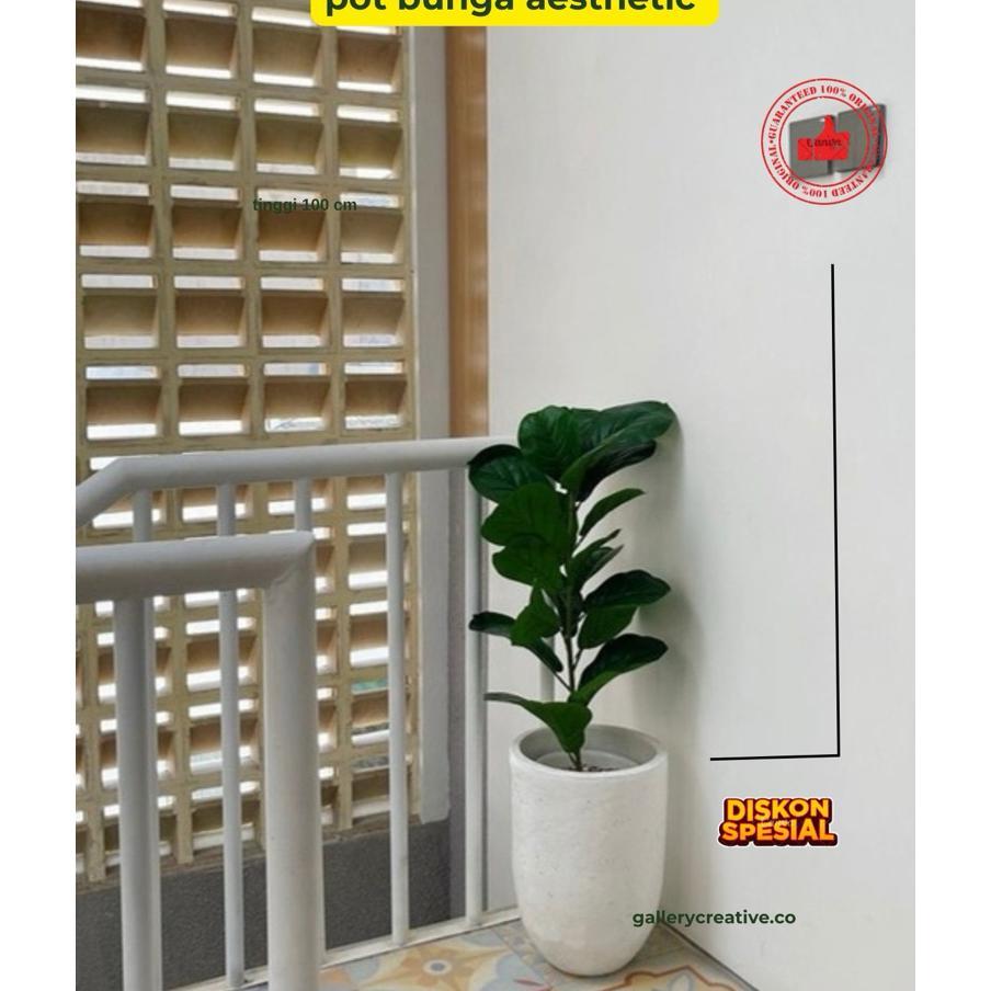 Vas Bunga Besar 20-40 Cm Hiasan Rumah/ Guci Besar Bunga Aesthetic Free Packing Kayu Garansi 100%U