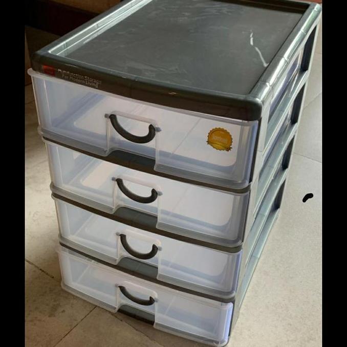 TERLARIS - Laci Container Susun 4 Shinpo 355 Kertas A4 F4 Mirip Pressa Lion star