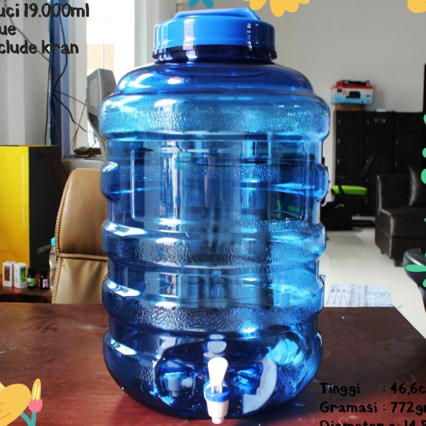 Water Container 19Liter 19000Ml 19L 19000 Ml Guci Biru Include Keran Tebal Murah Kemasan Ai Minum Ka