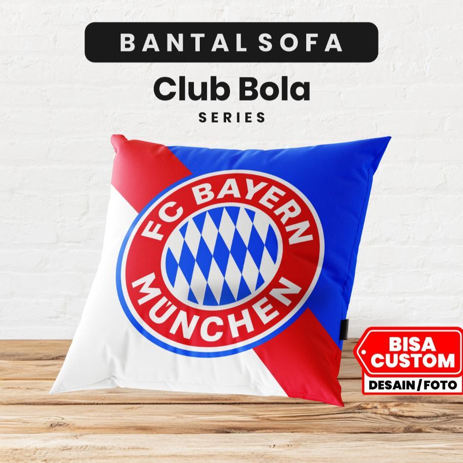 Bantal Kursi Sofa Custom Logo Bola Eropa Ac Milan, Fc Bayern, Juventus, Intermilan 2 Sisi