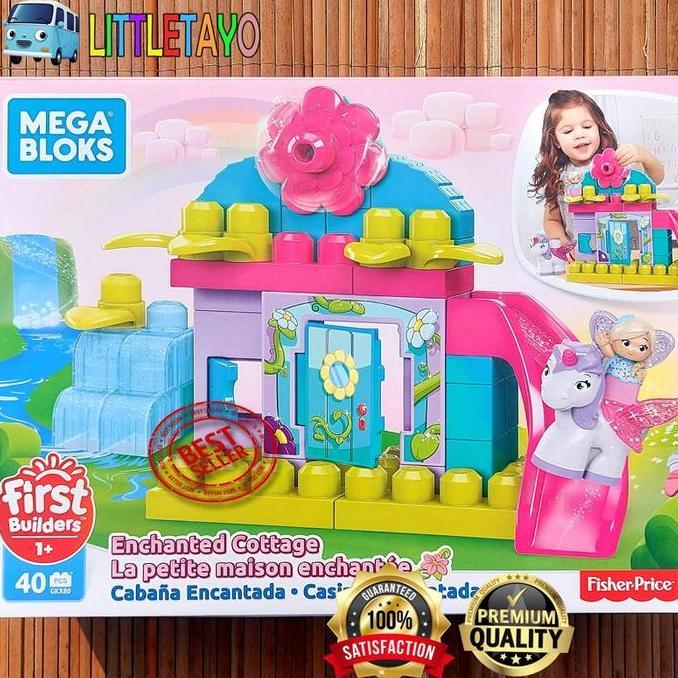 MEGA BLOKS FLOWER FAIRIES ENCHANTED COTTAGE PLAY SET FIRST BUILDER