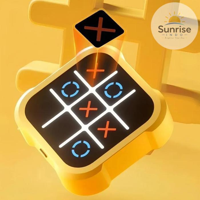 Permainan Papan Tic-Tac-Toe Elektronik Multifungsi, Permainan Papan Montessori, Puzzle Meja, Catur, 
