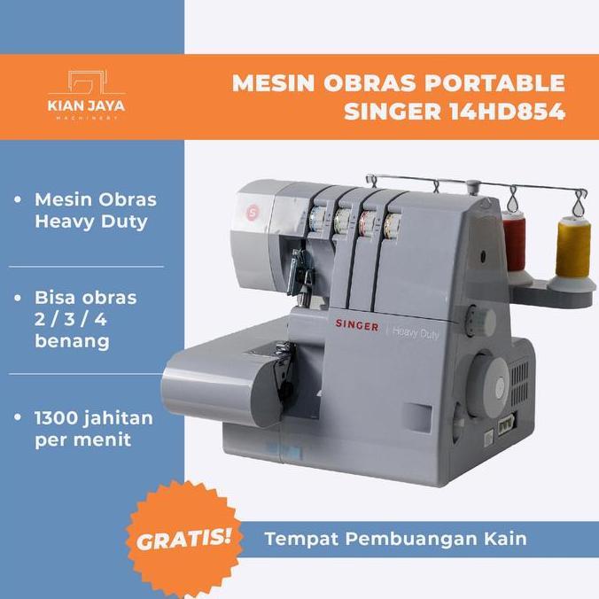 Terlaris Mesin Obras Portable Singer 14Hd854 | Mesin Obras / Neci Portable Heavyduty Singer 14Hd854 