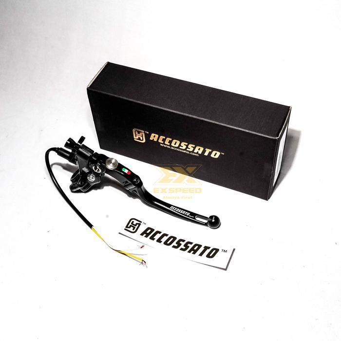 ACCOSATO CLUTCH LEVER MASTER KOPLING ACCOSATO 24MM BLACK ORIGINAL DAN TERPERCAYA