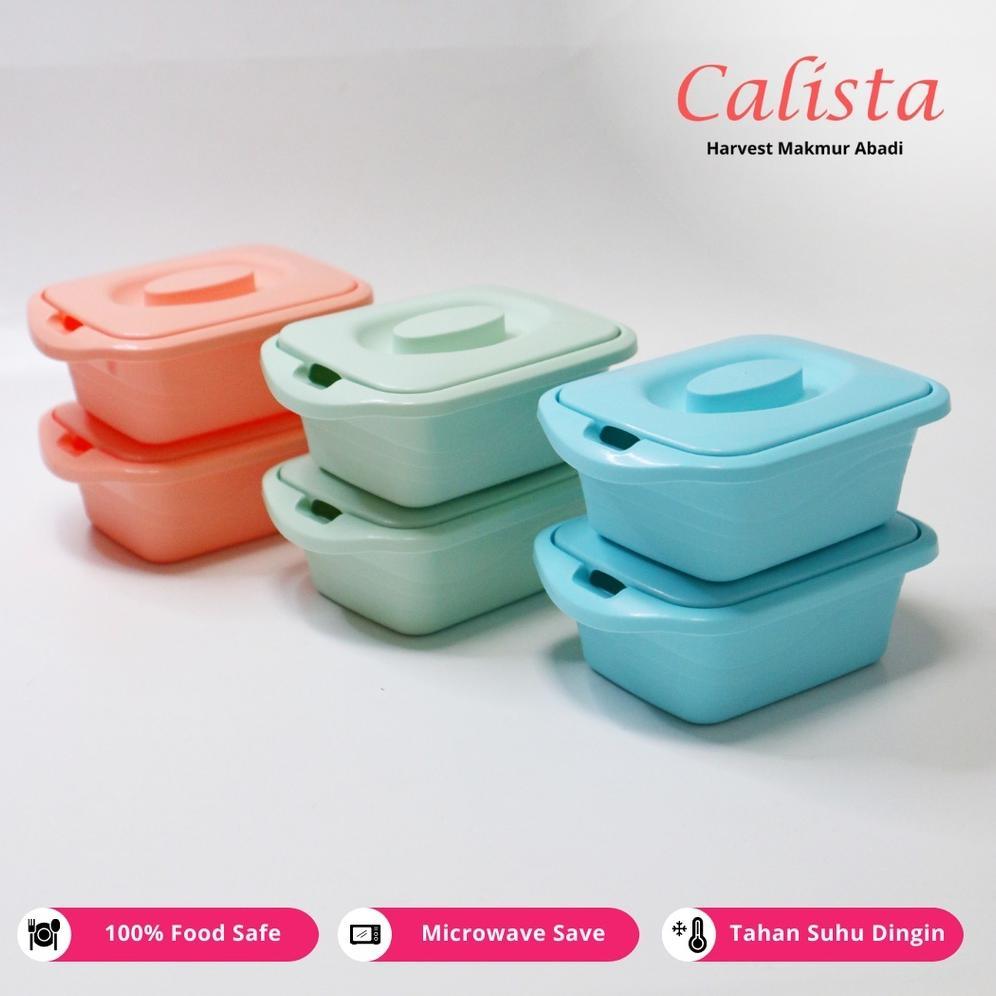 CALISTA LOTUS KOTAK (700 ml) SET ISI 2PCS WADAH SAJI MAKANAN TEMPAT PENYAJIAN MAKANAN PRASMANAN SET 