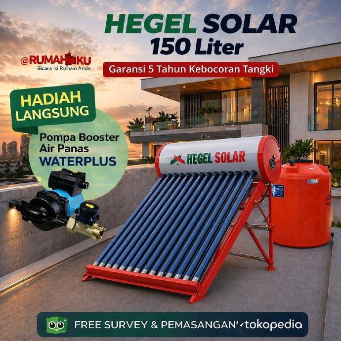 Water Heater Hegel Solar 150 Liter (Direct System) Galvanized -  Pemanas air - Water Heater Termurah