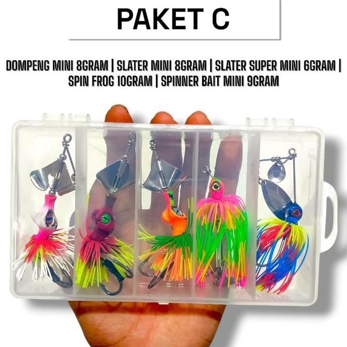 PAKET 5PCS UMPAN CASTING GABUS DAN TOMAN + BOX. UMPAN CASTING GABUS DAN TOMAN. WARNA DIKIRIM RANDOM 