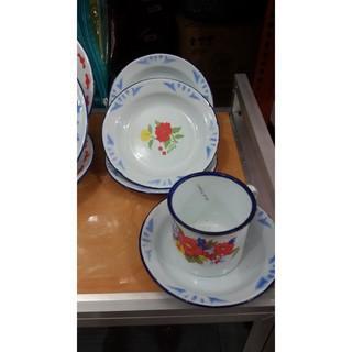 Lepek Blek Piring Seng Enamel Jadul 14 Cm