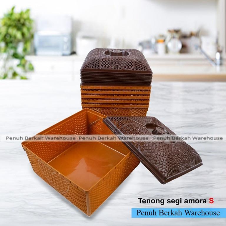 Wakul Segi /Tenong Segi Amora/Wakul Tutup Anyam Coklat Serbaguna Plastik /Kotak Serbaguna / Wadah Sa