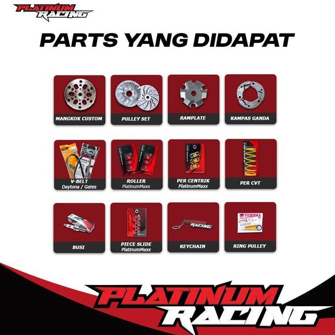 PAKET KIRIAN CVT BEAT FI SCOOPY FI ESP 2021 BEAT KARBU GENIO FULL KOMPLIT - PLATINUM RACING