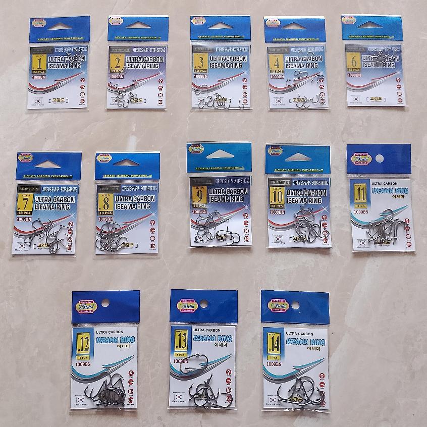 Mata Kail Pancing Karbon Iseama Ring 1009 Stella | Ultra Carbon Fishing Hook Super Tajam Dan Kuat Ma