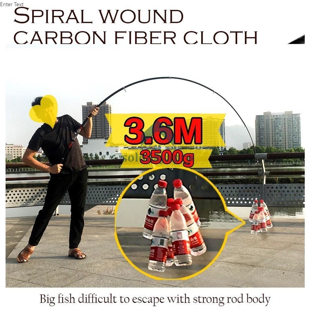 Joran Pancing Carbon Fiber Sea Fishing Rod 2.1M-3.6M/7 Tongkat Stik Pancing 3.6Meter Stick Pancingan