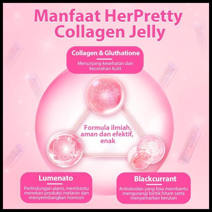 3 Pouch Herpretty Bundle - Collagen Jelly Mixberry + Enzyme Jelly Matcha + Fiber Jelly Grapefruit Su