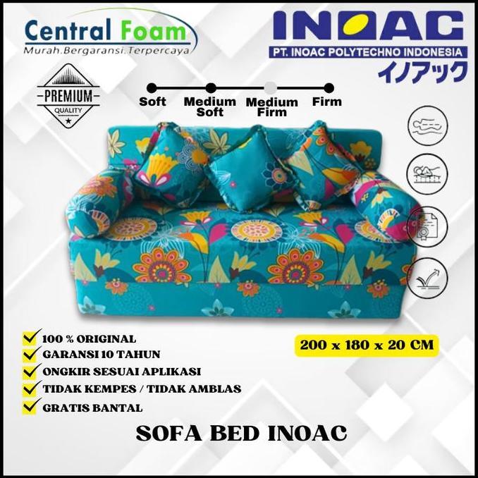 Sofa bed INOAC 200 x 180 x 20 Density 23 Asli Original INOAC Bergaransi 10 Tahun Sofabed Kursi Tamu 