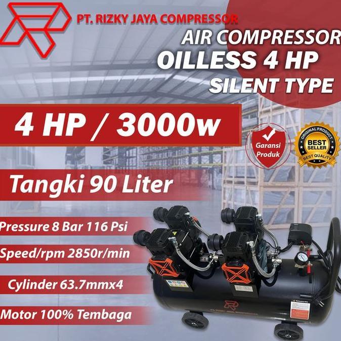 Kompresor Angin Oilless 4 HP kompresor Angin Silent 4hp