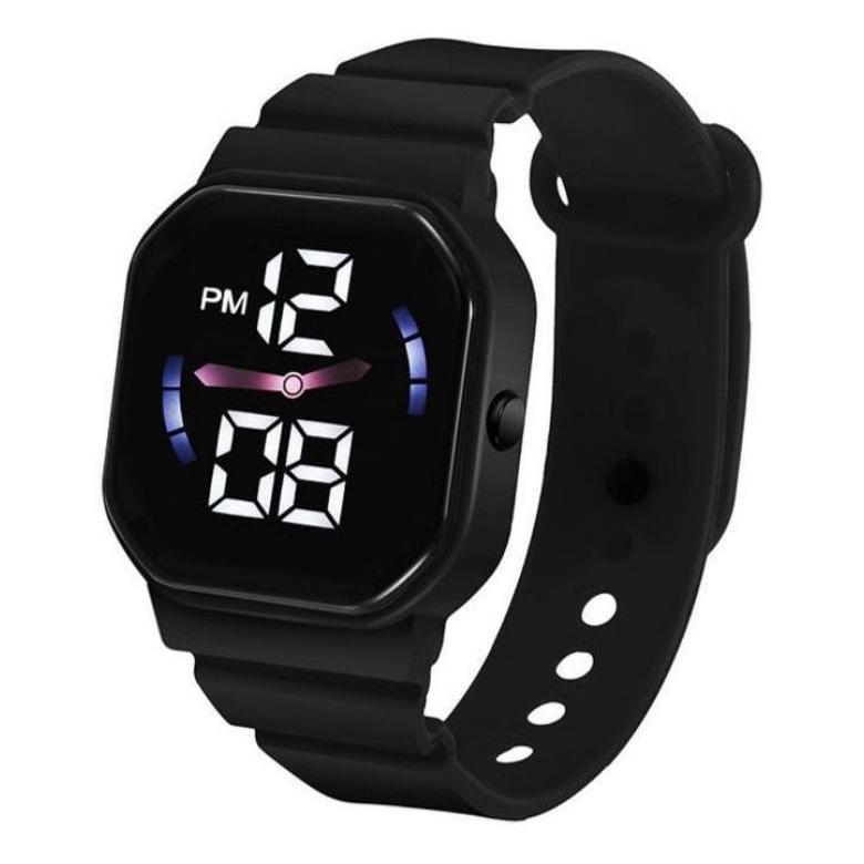 EXCLUSIVE Jam Tangan LED Digital Pria Wanita Petak Couple Elektronik Fashion