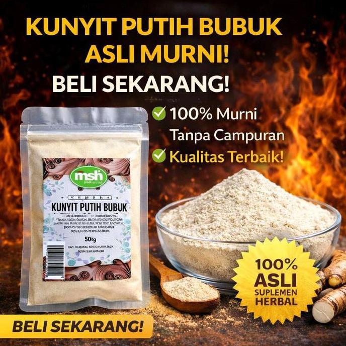 Pilihan- Kunyit Putih Bubuk 50Gr , Kunyit Putih Bubuk Asli , Kunyit Putih Bubuk Herbal