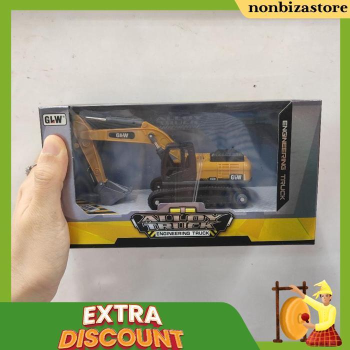 Golden Toys - Miniatur Excavator Alloy Truck Engineering Truk Bego Besi Konstruksi Besi Alloy Mainan