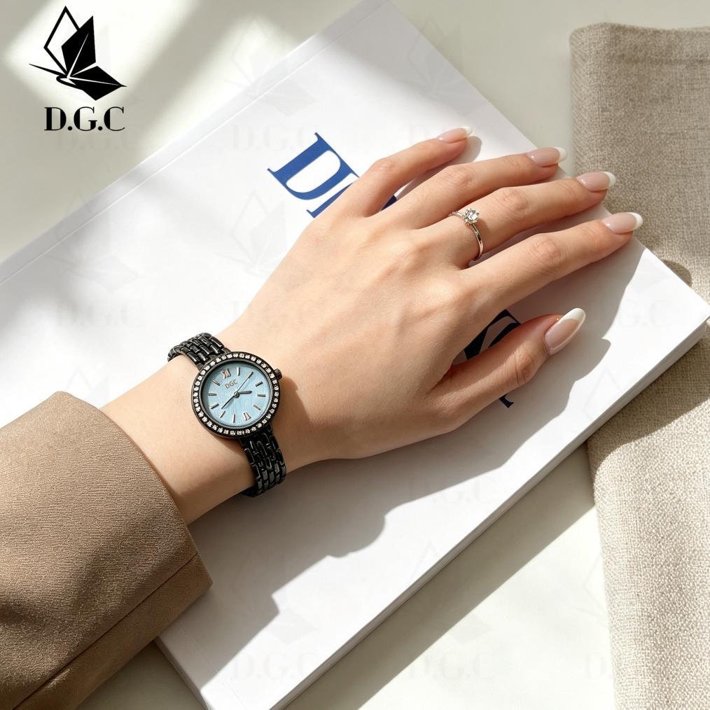 EXCLUSIVE DGC G250 Jam Tangan Wanita Dgc Dial Bulat Bazel Diamond Mewah Strap Stainless Cocok untuk 