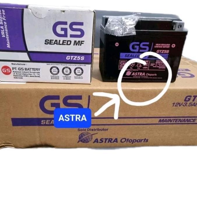 AKI GS GTZ5S UNTUK SEPEDA MOTOR - AKSESORI OTOMOTIF HEMAT