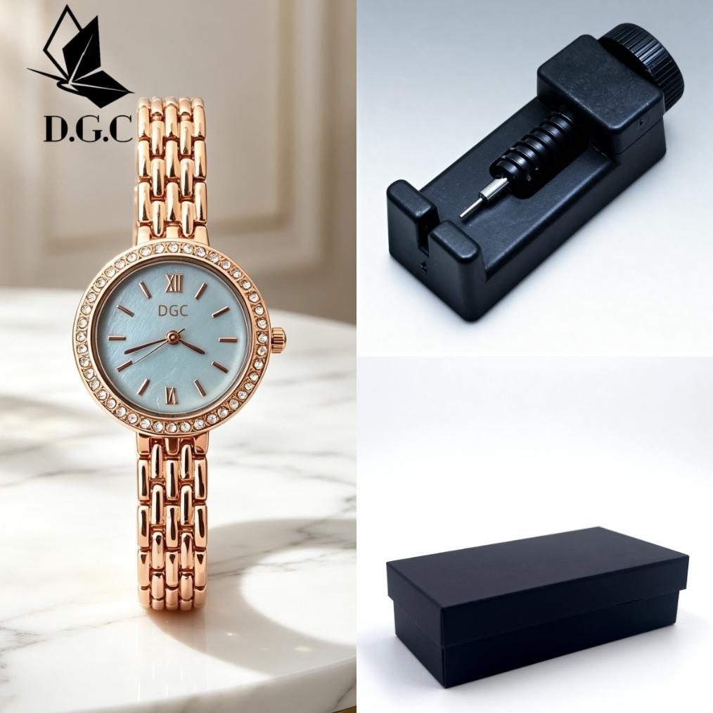 Terlaris Dgc G250 Jam Tangan Wanita Dgc Dial Bulat Bazel Diamond Mewah Strap Stainless Cocok Untuk B
