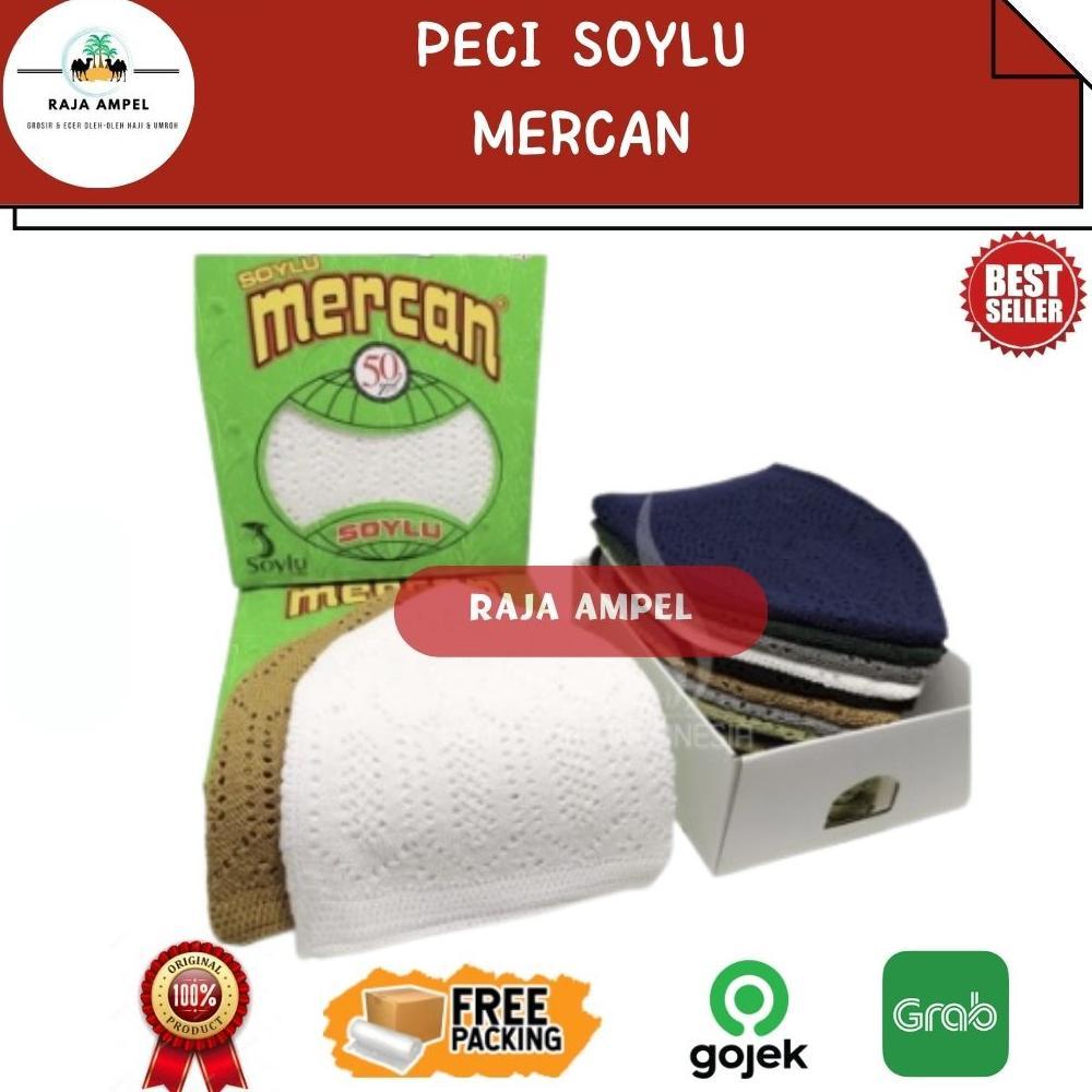 VALUE PACK Peci Kopiah Songkok Mercan Soylu ASLI Turki Benang Kopiah Rajut Warna Putih Hitam Abu-abu