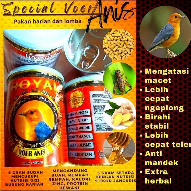 Pakan Burung Anis Voer Royal Anis Merah Dan Kembang
