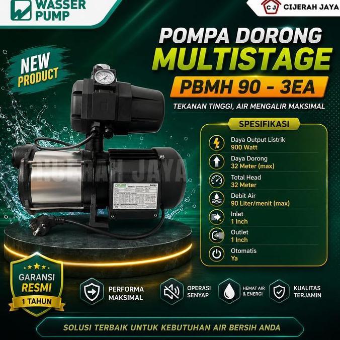 HARGA DISC - POMPA WASSER PBMH90 3EA MULTISTAGE BOOSTER PUMP / POMPA PENDORONG WASSER PBMH 90 3EA PB