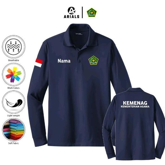 Arials Polo shirt Baju Kaos Kerah Lengan Panjang KEMENAG Kementerian Agama