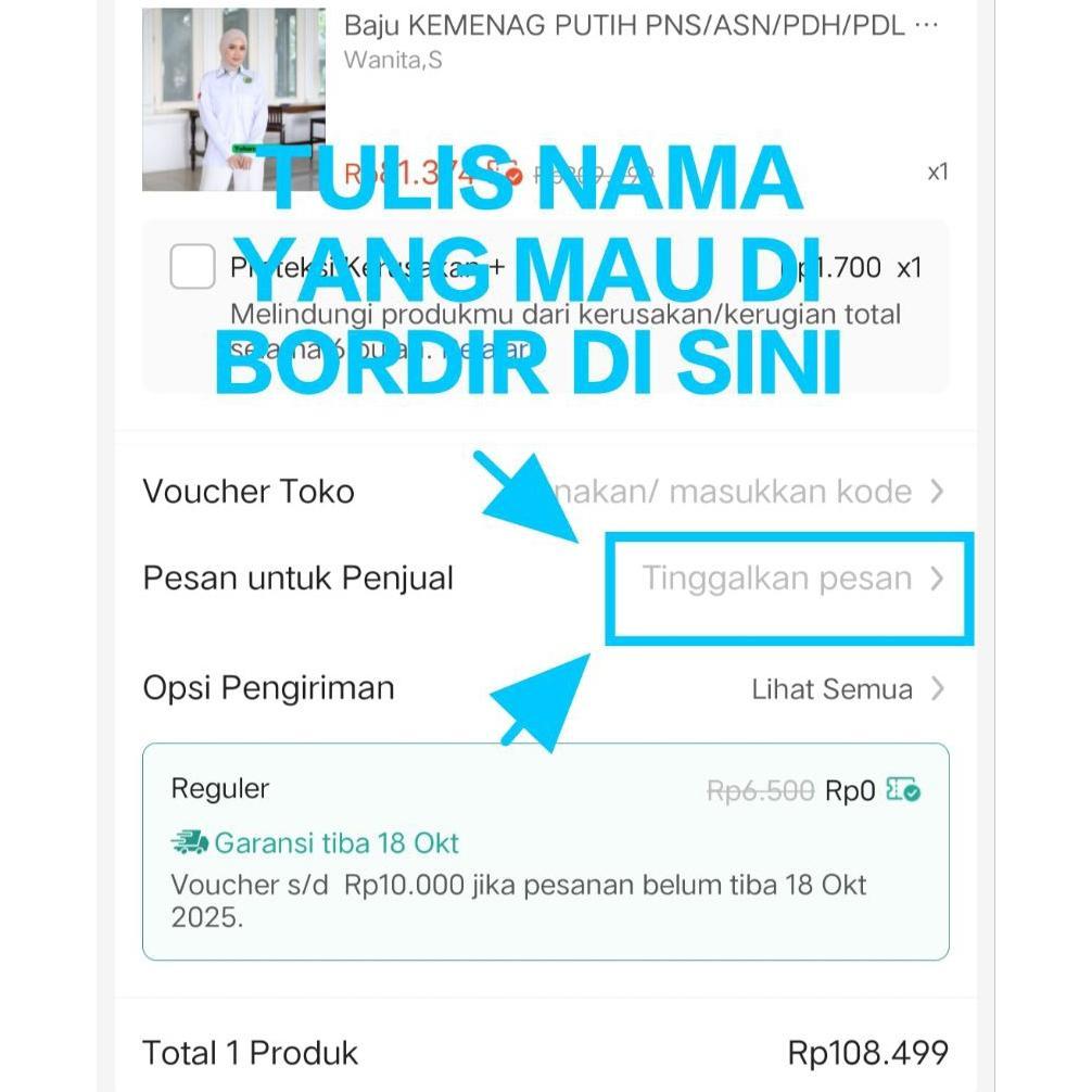 promo tunik pdh kemenag putih wanita lengan panjang terbaru 2025 / baju wanita asn putih / kemeja wa