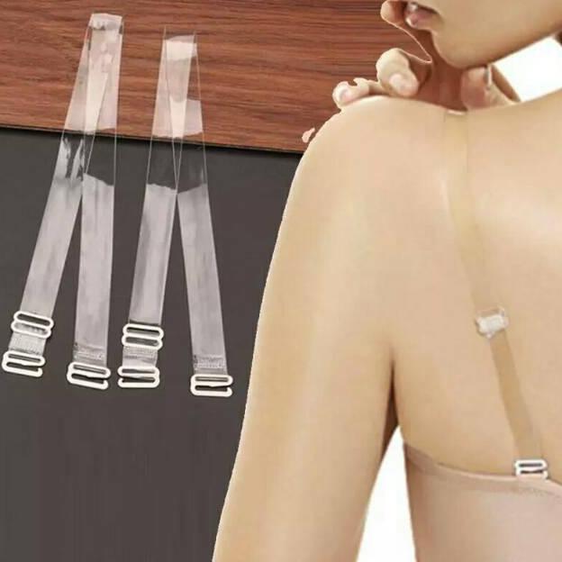 Tali BH Bening Tali Bra Transparan Model Gepeng Tipis Bra Strap Kait Elastis Polos Wanita