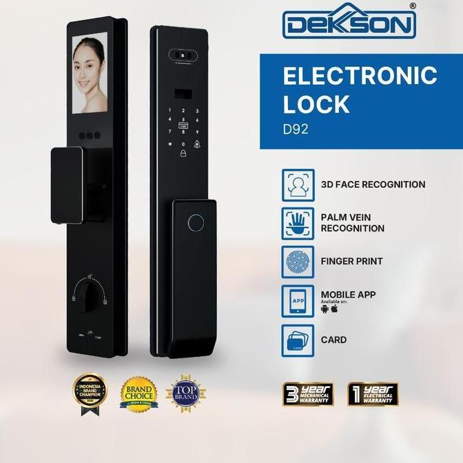 DEKKSON Electronic Lock Kunci Digital D92 | Kunci Pintu | Smart Door Handle | Face Recognition