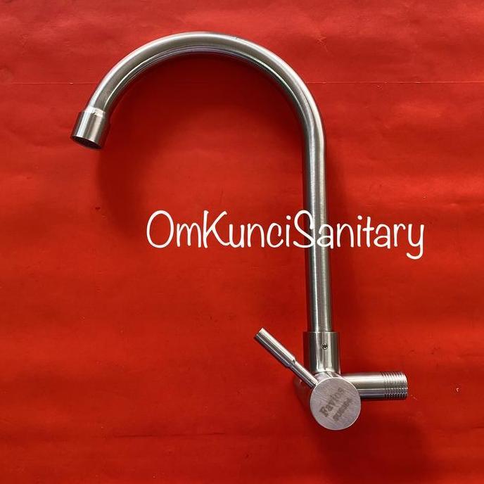 Kran Angsa Cuci Piring Model Pipa Keran Air Cuci Piring Kran Sink Stainless Doff Model Pipa [Terbaik