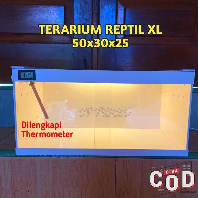 Terarium / Kandang Reptil Akrilik Ukuran Xl 50X30X25Cm