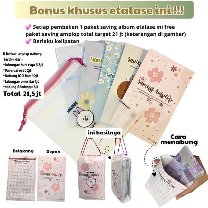 Stationary Paket Saving Album Nyicil Sticker Cutting target 3 juta 5 juta 10 juta 15 juta 30 juta 40