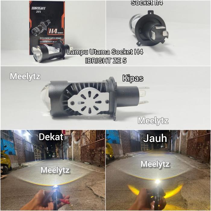 IBRIGHT ZE 5 - Premium Lampu Utama LED H4 Original IBRIGHT ZE5 high low AC DC  Terbaru