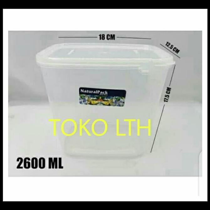 Bebasaja- Toples Segi Natural Pack 2600 Ml Komet Star Kotak Makanan Transparan