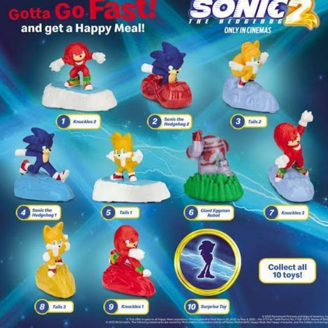 Pilihan - Mcd Sonic 2 The Hedgehog Happy Meal Mcdonald Tails Knuckles Per Pcs