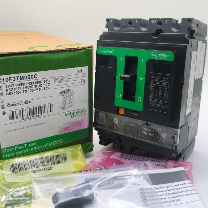 ayachezst- MCCB BREAKER NSX100F 3Pole 50A 36kA  BREAKER NSX100F 3P 35-50A 50A nsx100f 3p 50a Diskon