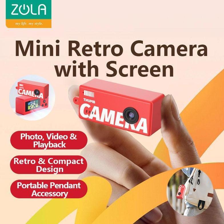 ZOLA Camera Mini Retro with Screen Thumb Kamera Digital Mini Aesthetic Kamera Saku Retro dengan Laya