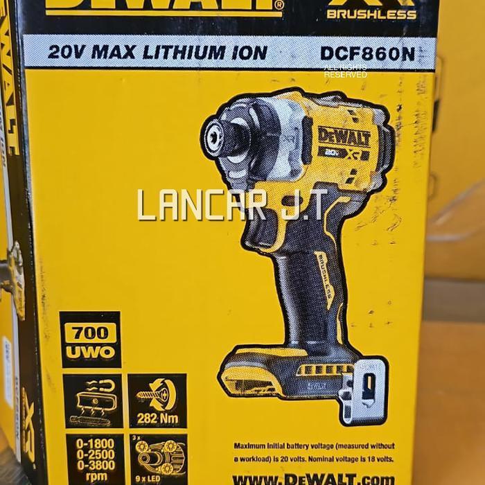 DEWALT DCF860 IMPACT DRIVER CORDLESS  20V XR DEWALT DCF 860 N DCF850N