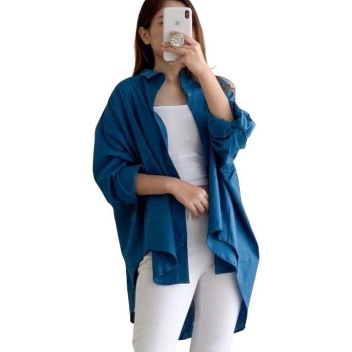 Bebasaja- Olivia Shirt [Part 1] Kemeja Oversize Wanita Linen - Baju Outfit Cewek Oversized Shirt Poc