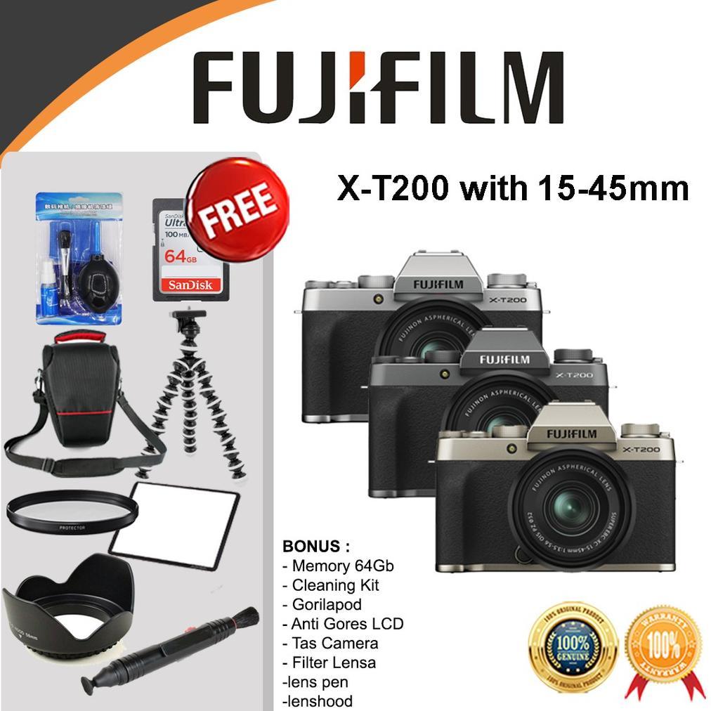FUJIFILM X-T200 WITH 15-45MM LENS - FUJI XT200 FUJI FILM MIRRORLESS
