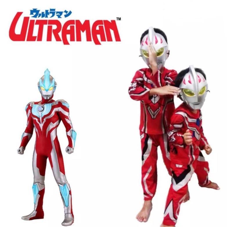 BAJU ANAK KOSTUM ULTRAMAN TOPENG / SETELAN ANAK ULTRAMAN / BAJU ANAK ULTRAMAN