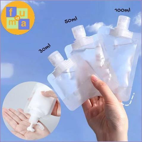 Plastik Traveling Pouch Organizer Bag Tas travel Botol Refill Tempat Sabun Cair Botol Sabun