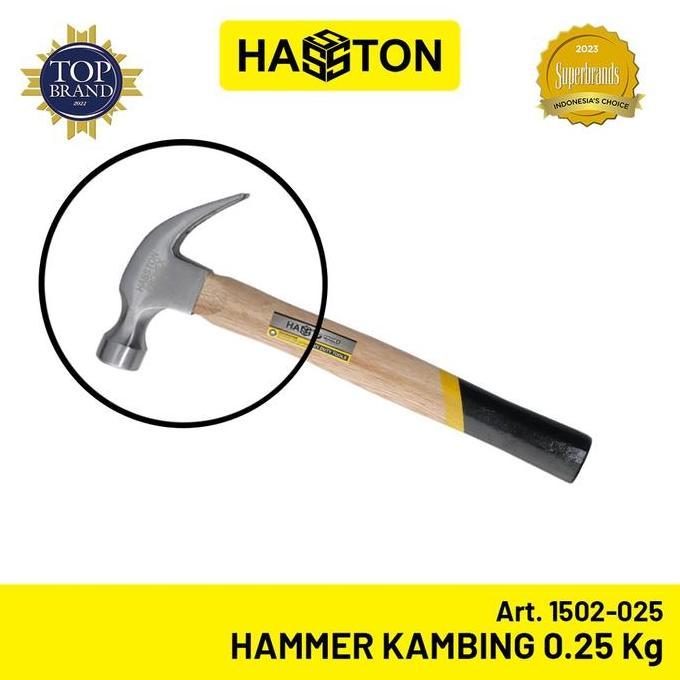 Tools- Hasston Hammer Kambing Gg. Kayu / Heavy Duty Claw Hammer (15)