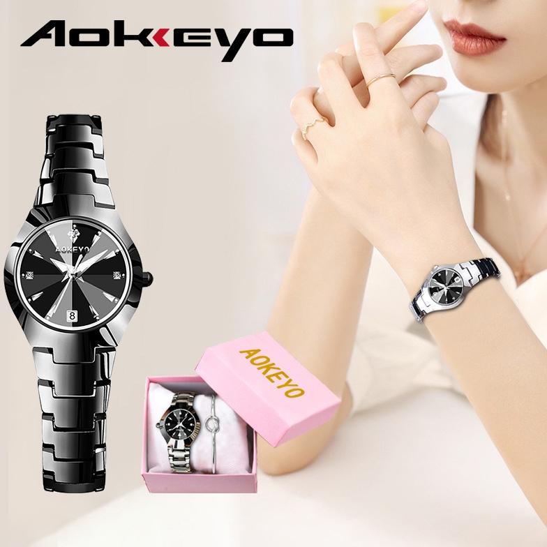 Terbaru Aokeyo W101 Jam Tangan Wanita Original Berlian Anti Air Analog Bisnis Kuarsa Jam Tangan Cewe